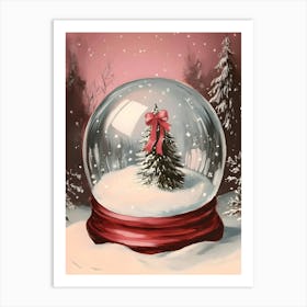 Snow Globe With Christmas Tree Art Print