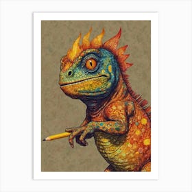 Lizard Drawing Art Print