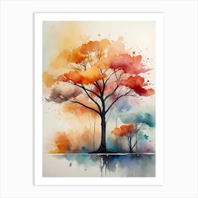 Watercolor Tree Painting 2 Art Print