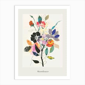 Moonflower 1 Collage Flower Bouquet Poster Art Print