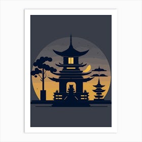 Pagoda At Sunset Art Print