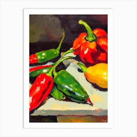 Chili Pepper 3 Cezanne Style vegetable Art Print