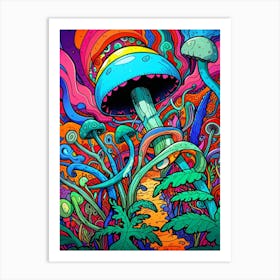 Psychedelic Mushroom Painting Art Print