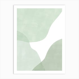 Pastel Green Organic Shapes Art Print