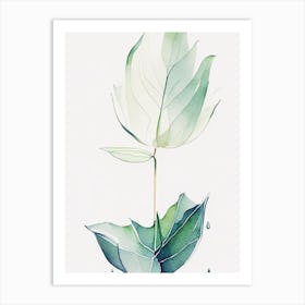 Water Lily Leaf Minimalist Watercolour 2 Art Print