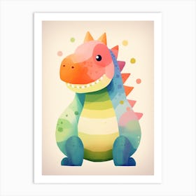 Colourful Dinosaur Nodosaurus 2 Art Print