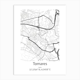 Tomares,Spain Minimalist Map Póster