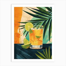 Art Deco Zesty Cocktail Art Print