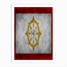 Sikkim Flag Texture Art Print