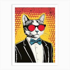 Super Cool Cat Illustration Pop 16 Art Print