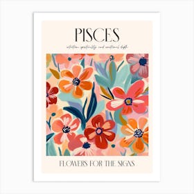 Flowers For The Signs Pisces 2 Zodiac Sign Art Print