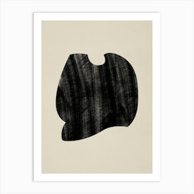 Black Bold Object On Beige 02 Art Print