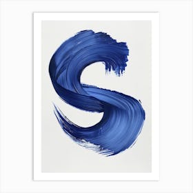 Blue Letter S Art Print