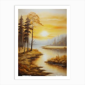 229.Golden sunset, USA. Art Print Art Print