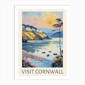 Visit Cornwall Sunset Travel Poster Art Print