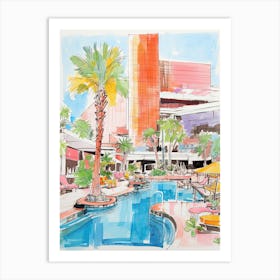 Aria Resort & Casino   Las Vegas, Nevada  Resort Storybook Illustration 4 Art Print