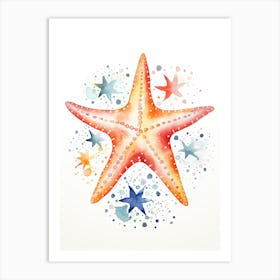 Starfish Watercolour In Autumn Colours 1 Art Print
