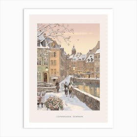 Vintage Winter Poster Copenhagen Denmark 4 Art Print