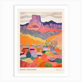 Mount Grosvenor United States 1 Colourful Mountain Illustration Poster Art Print