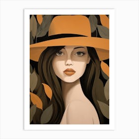 Orange Hat Art Print