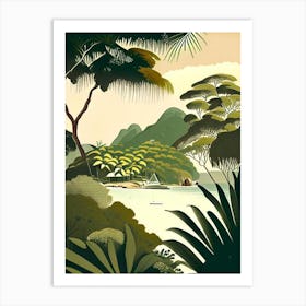 La Digue Seychelles Rousseau Inspired Tropical Destination Art Print