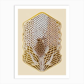 Honey Comb 2 William Morris Style Art Print