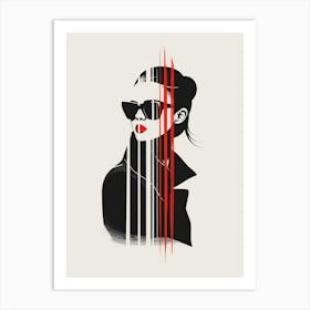 Portrait Of A Woman With Sunglasses 3 Art Print