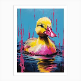 Pop Art Duckling Paint Splash 3 Art Print