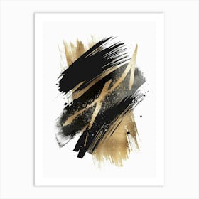 Gold Brush Strokes 6 Art Print