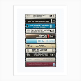 Paul McCartney - Music Poster - Albums on Cassette Print Art Print