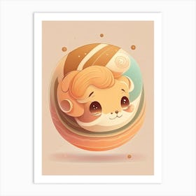 Jupiter Kawaii Kids Space Art Print