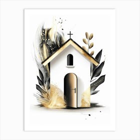 Church Design Vector Illustration Art Print