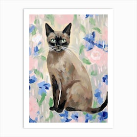 A Tonkinese Cat Painting, Impressionist Painting 1 Art Print