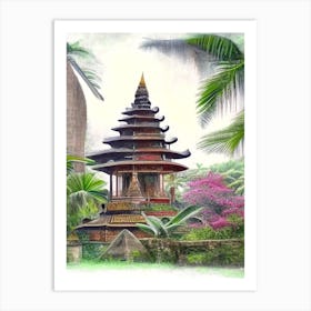 Bali Indonesia Soft Colours Tropical Destination Art Print