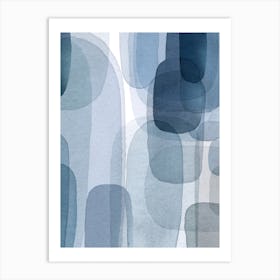 Watercolor Blue Shapes Art Print