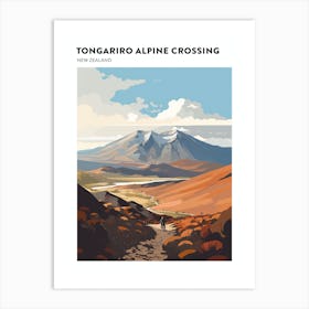 Tongariro Alpine Crossing New Zealand 3 Hiking Trail Landscape Poster Art Print