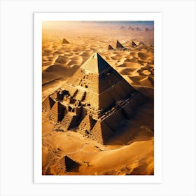 Pyramids Of Giza From Above Ai Art Print