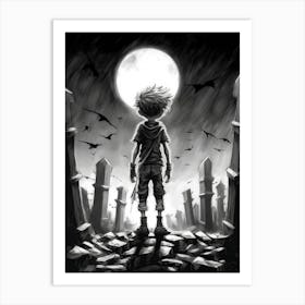 Boy In The Cemetery 2 Art Print