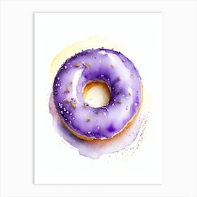 Lavender Honey Donut Cute Neon 1 Art Print