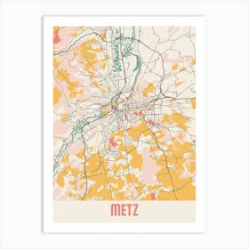 Metz Map Poster Art Print