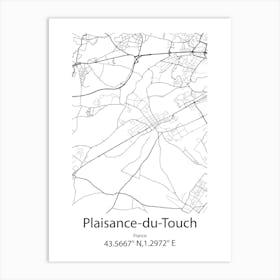 Plaisance Du Touch,France Minimalist Map Póster