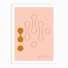 Retro Bauhaus Poster Pink & Orange Art Print