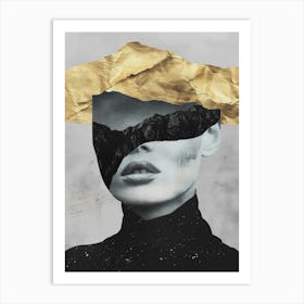 Black And Gold Woman Art Print