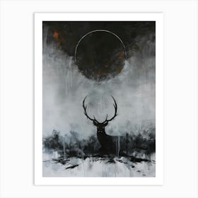 Deer In The Moonlight 13 Art Print