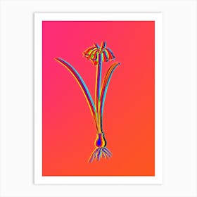 Neon Brandlelie Botanical in Hot Pink and Electric Blue n.0394 Art Print