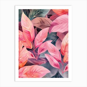 Tropical Leaves Wallpaper 2 Art Print