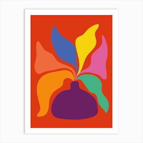 Colorful Pottery plant Art Print