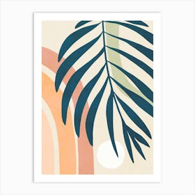 Earthy Tropical Foliage Blue 3 Art Print