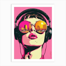 Urban Girl With Headphones Pop Art Pt. 3 Art Print