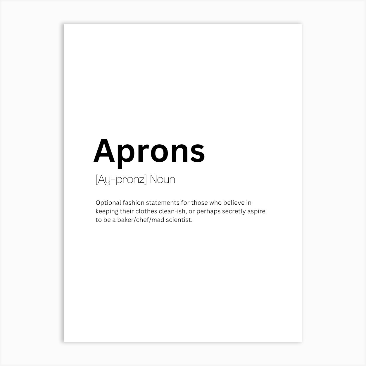 Aprons Definition Meaning Art Print by Kaigozen